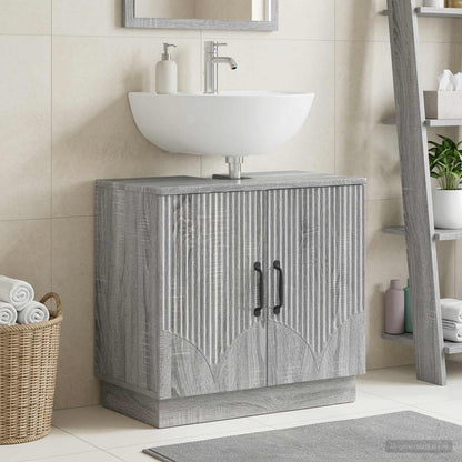 vidaXL Bathroom Sink Cabinet HOORN Grey Sonoma 59.5 x 31.5x 56 cm 1