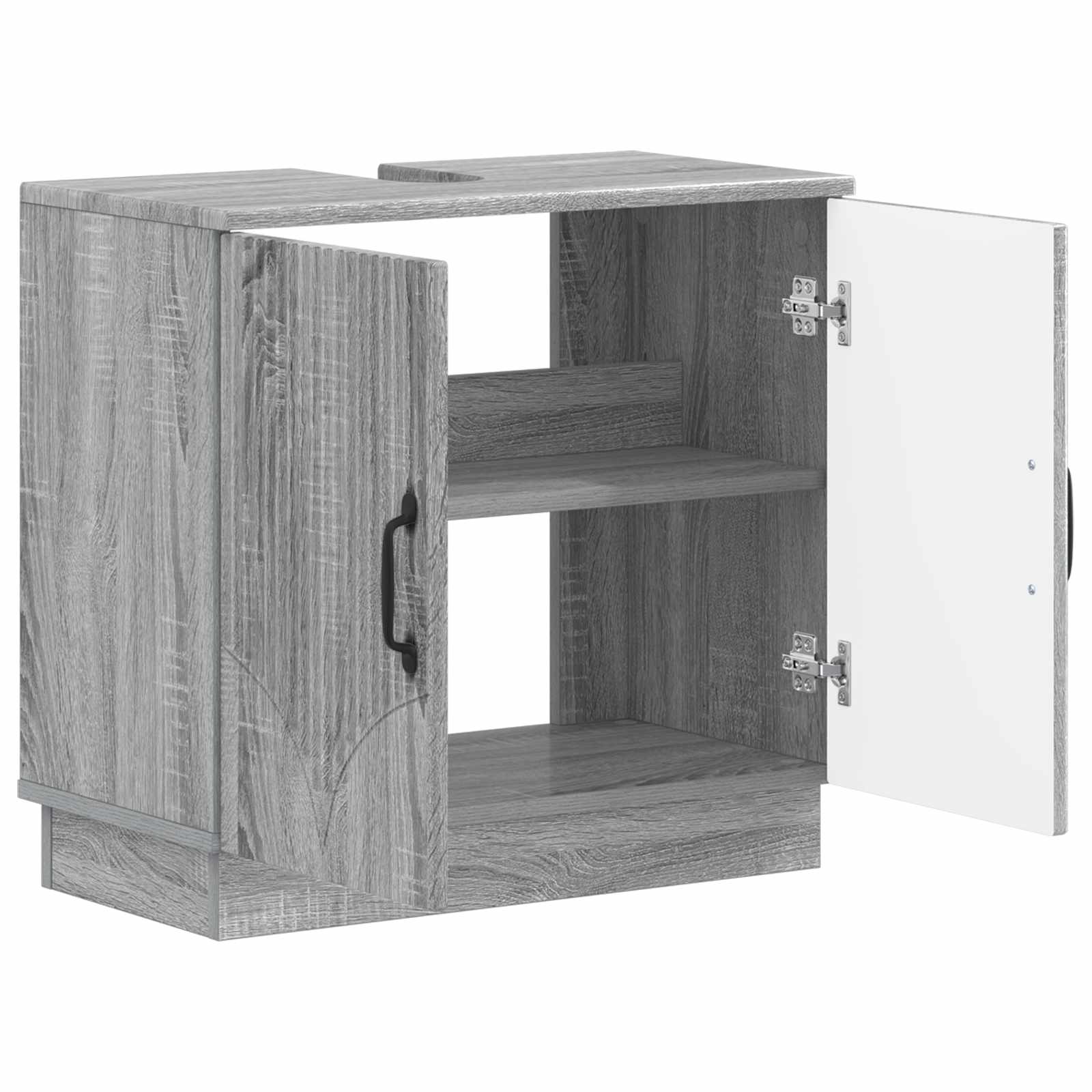 vidaXL Bathroom Sink Cabinet HOORN Grey Sonoma 59.5 x 31.5x 56 cm 3