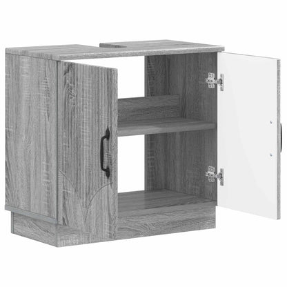 vidaXL Bathroom Sink Cabinet HOORN Grey Sonoma 59.5 x 31.5x 56 cm 3