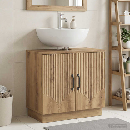 vidaXL Bathroom Sink Cabinet HOORN Artisan Oak 59.5 x 31.5x 56 cm 1