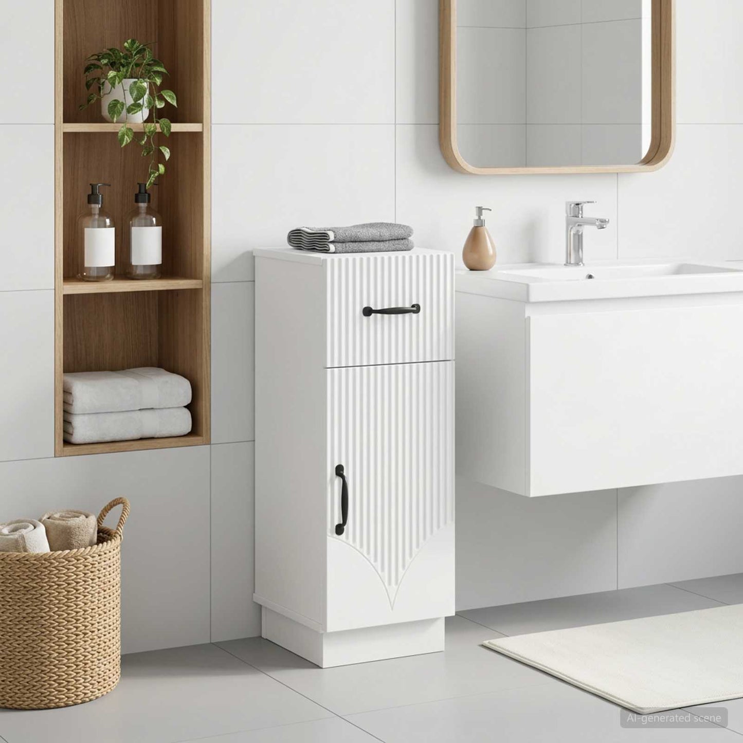 vidaXL Bathroom Storage Cainet HOORN White 30 x 31 x 77 cm 1