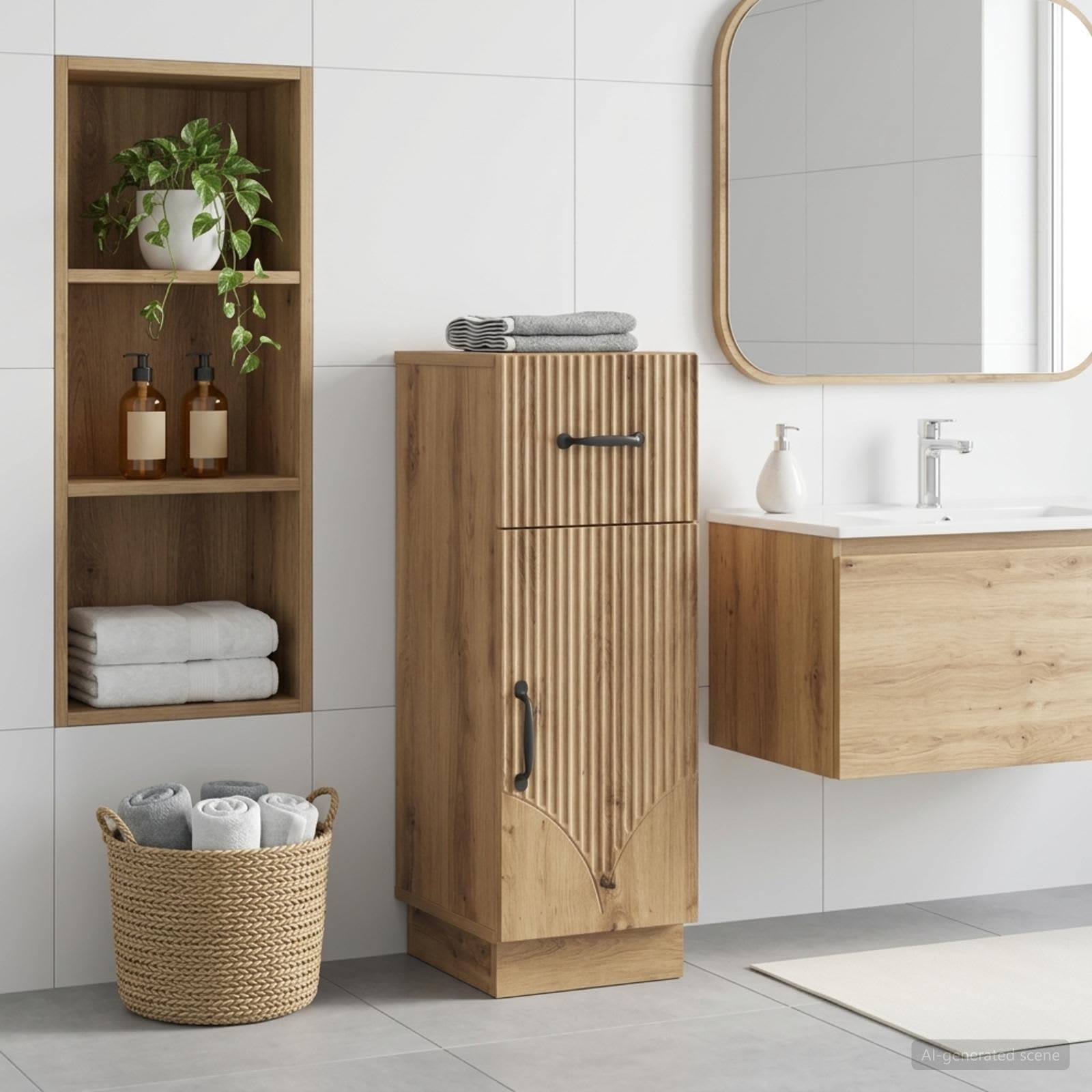 vidaXL Bathroom Storage Cainet HOORN Artisan Oak 30 x 31 x 77 cm 1