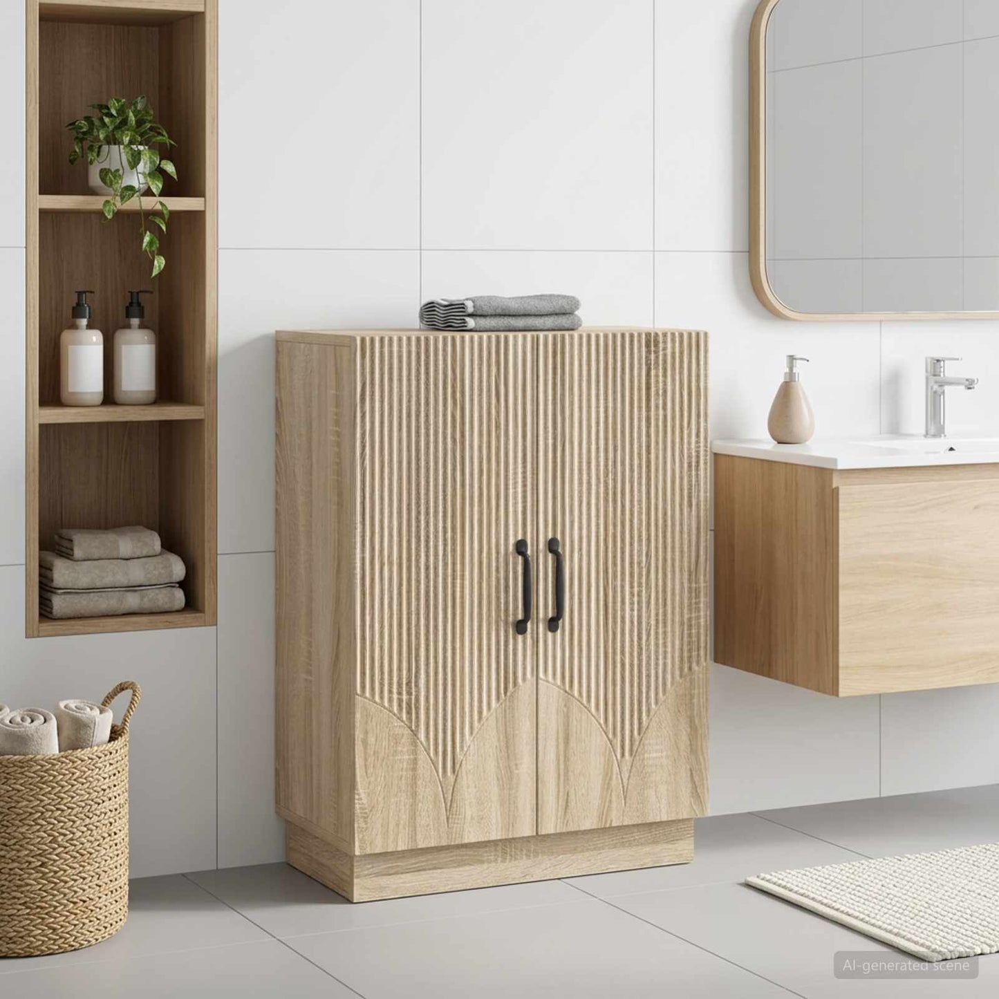 vidaXL Bathroom Storage Cainet HOORN Sonoma Oak 59.5 x 31 x 77 cm 1