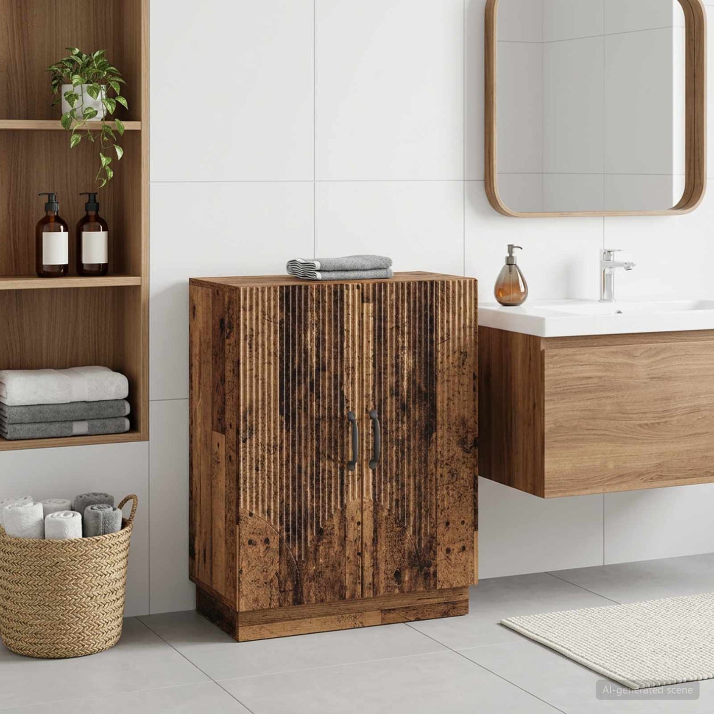 vidaXL Bathroom Storage Cainet HOORN Old Wood 59.5 x 31 x 77 cm 1