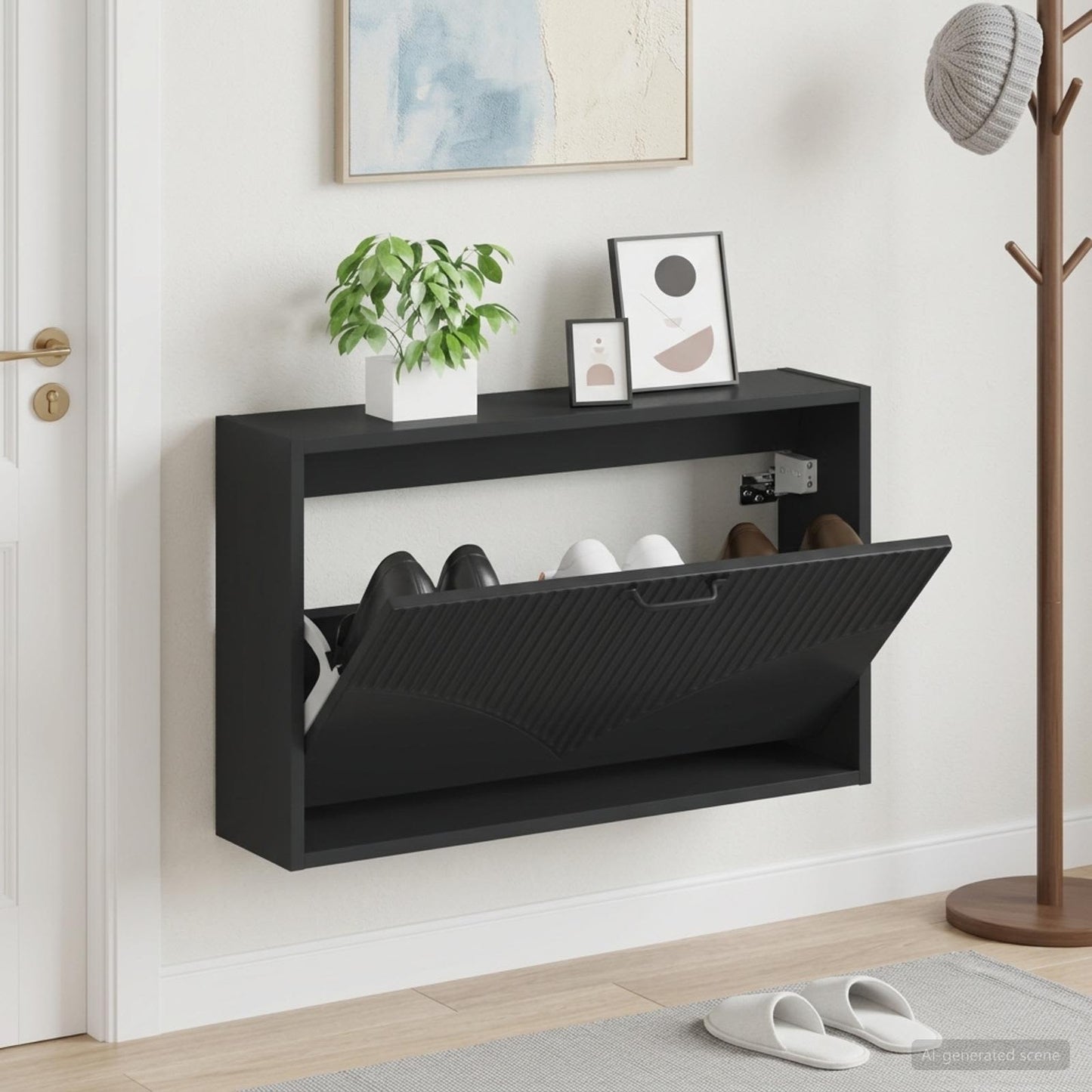 vidaXL Wall-Mounted Shoe Cabinet HOORN 71 x 17 x 43 cm Engineered Wood 1