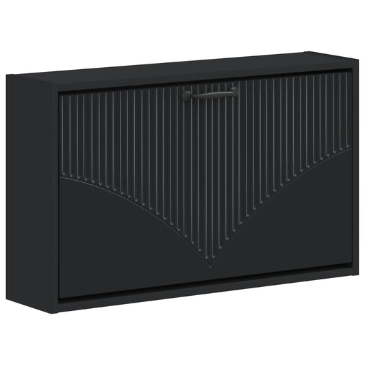 Wall-Mounted Shoe Cabinet HOORN 71 x 17 x 43 cm Engineered Wood Black