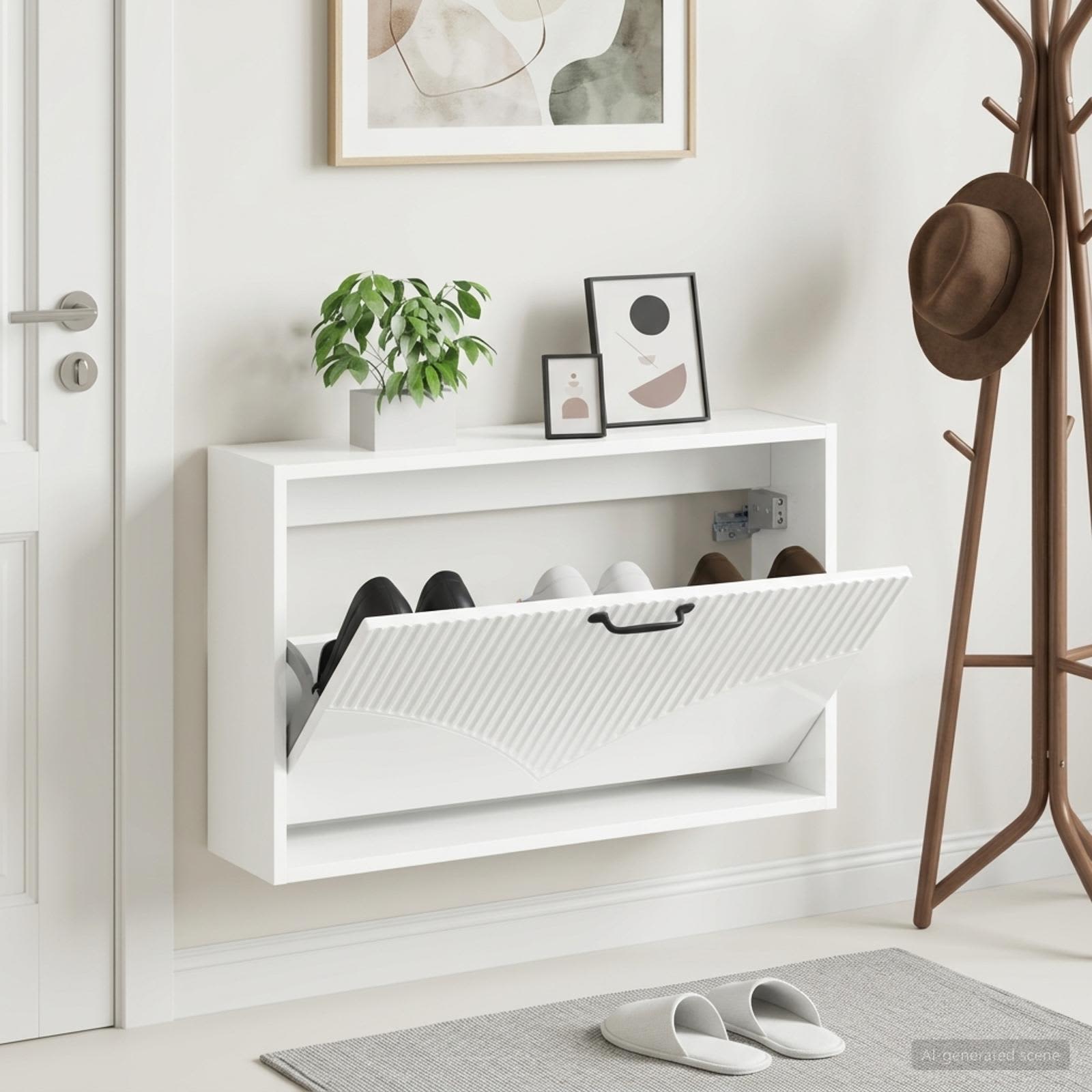 vidaXL Wall-Mounted Shoe Cabinet HOORN 71 x 17 x 43 cm Engineered Wood 1