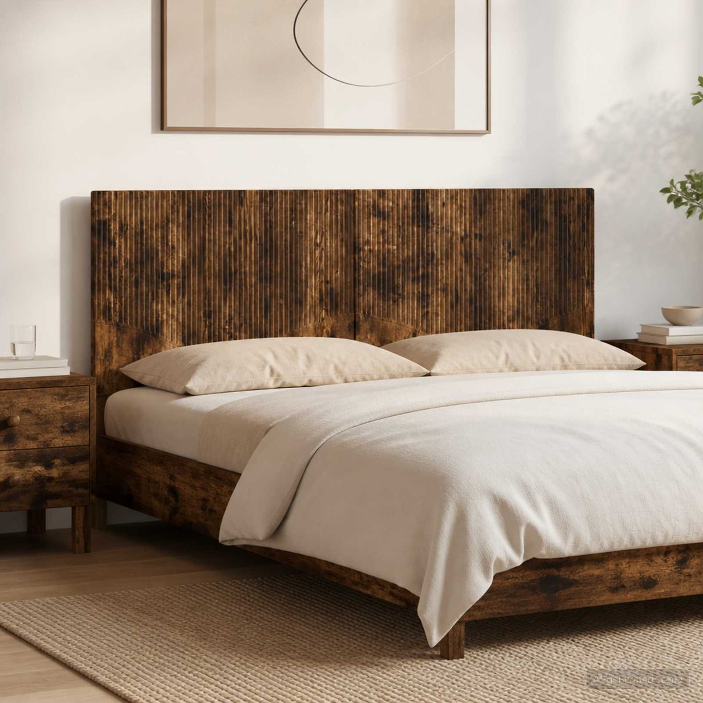 vidaXL Wall-Mounted Headboard HOORN Smoked Oak Engineered Wood 1
