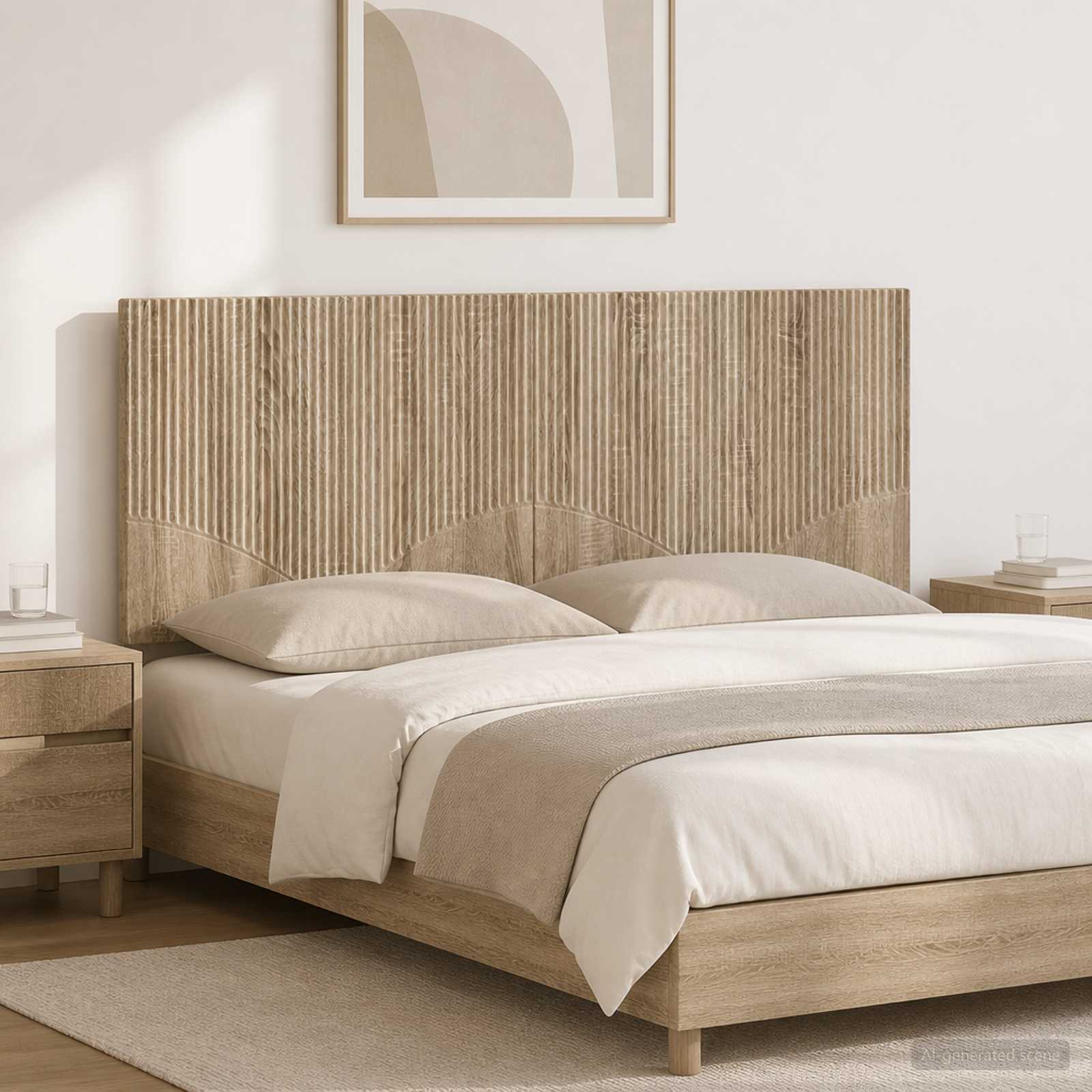 vidaXL Wall-Mounted Headboard HOORN Sonoma Oak Engineered Wood 1