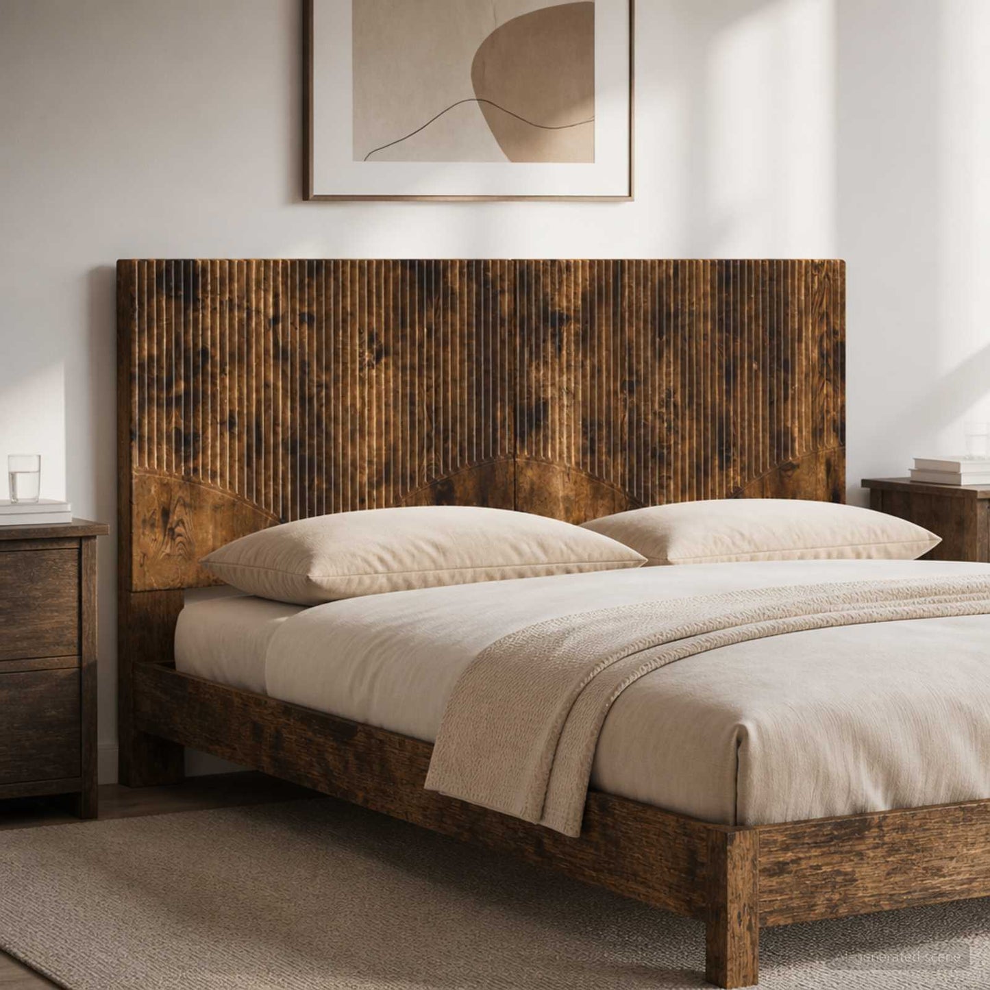vidaXL Wall-Mounted Headboard HOORN Smoked Oak Engineered Wood 1
