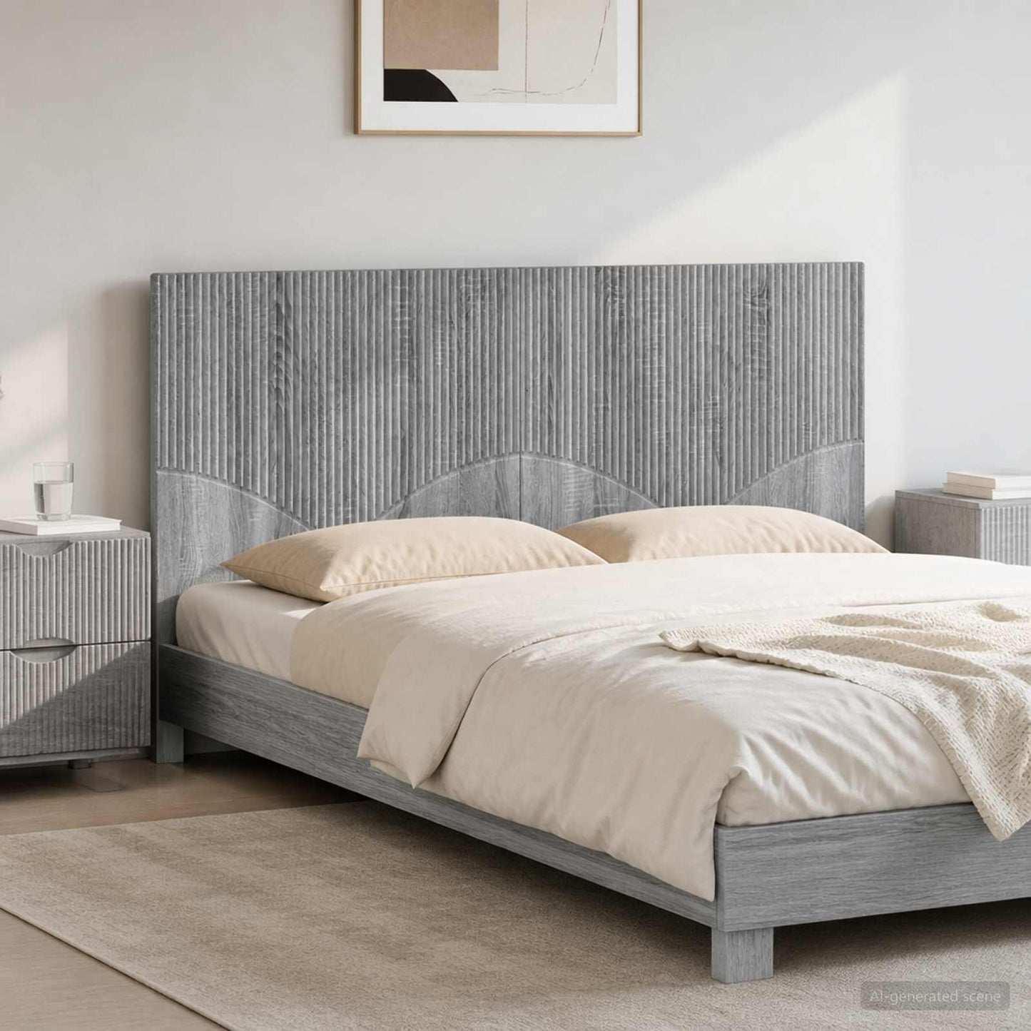 vidaXL Wall-Mounted Headboard HOORN Grey Sonoma Engineered Wood 1