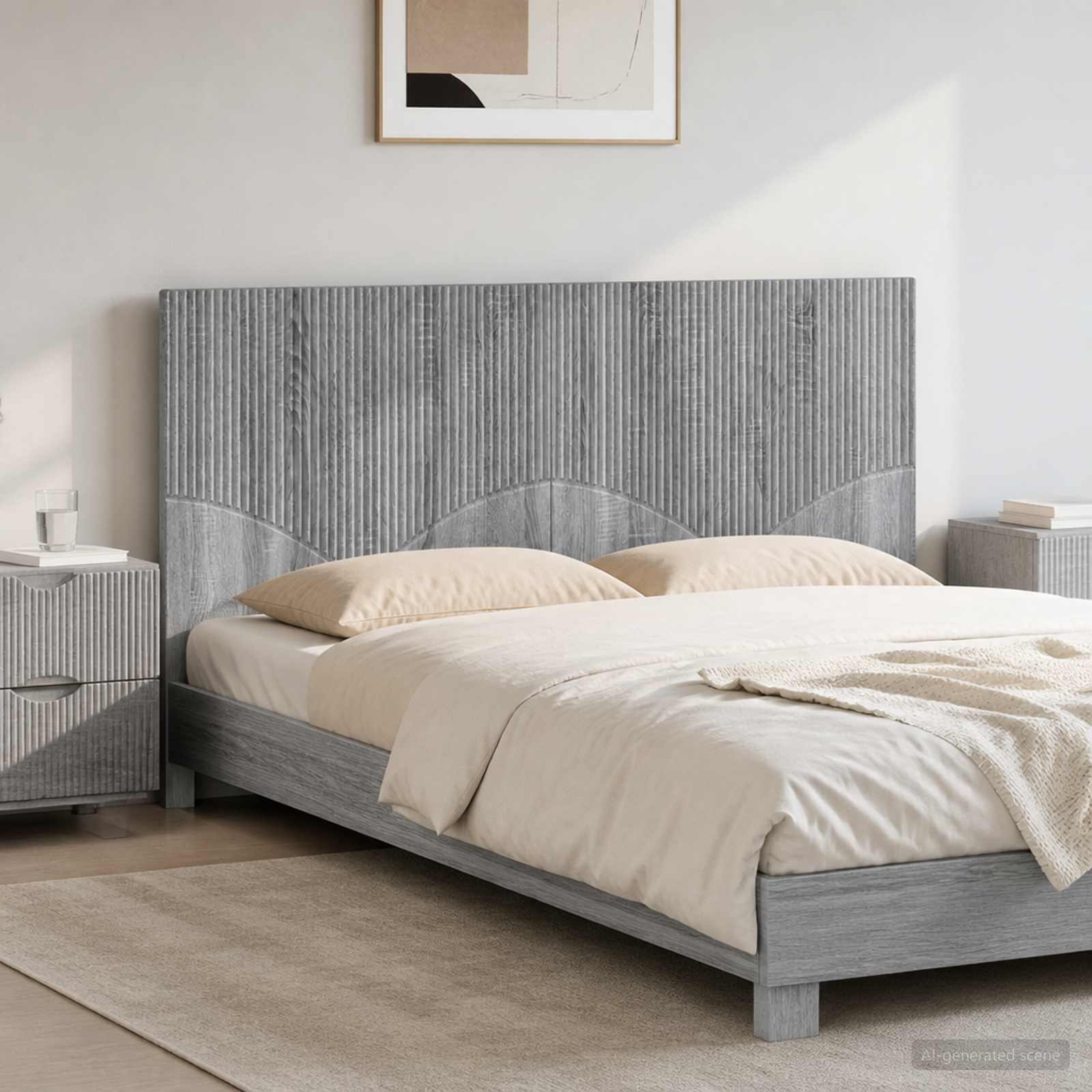 vidaXL Wall-Mounted Headboard HOORN Grey Sonoma Engineered Wood 1