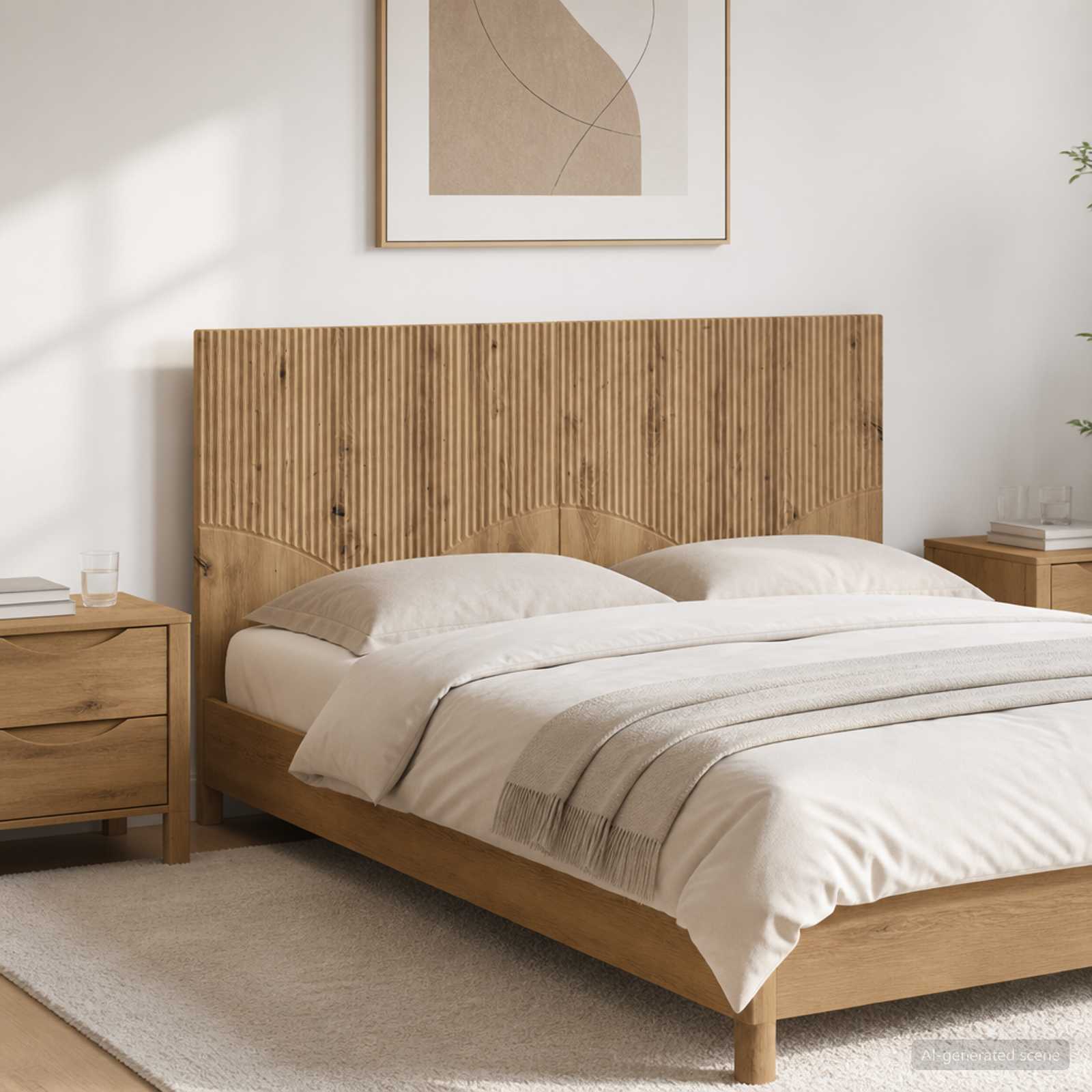 vidaXL Wall-Mounted Headboard HOORN Artisan Oak Engineered Wood 1