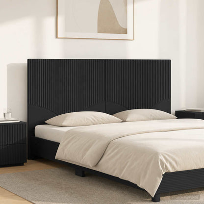 vidaXL Wall-Mounted Headboard HOORN Black Engineered Wood 1