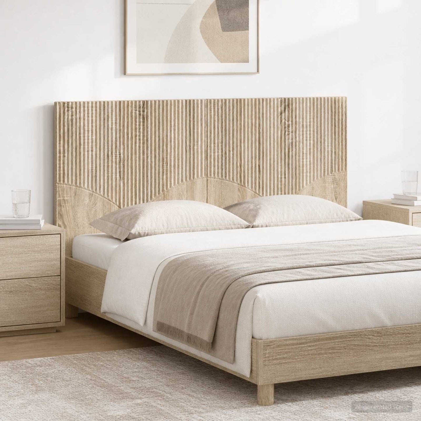 vidaXL Wall-Mounted Headboard HOORN Sonoma Oak Engineered Wood 1