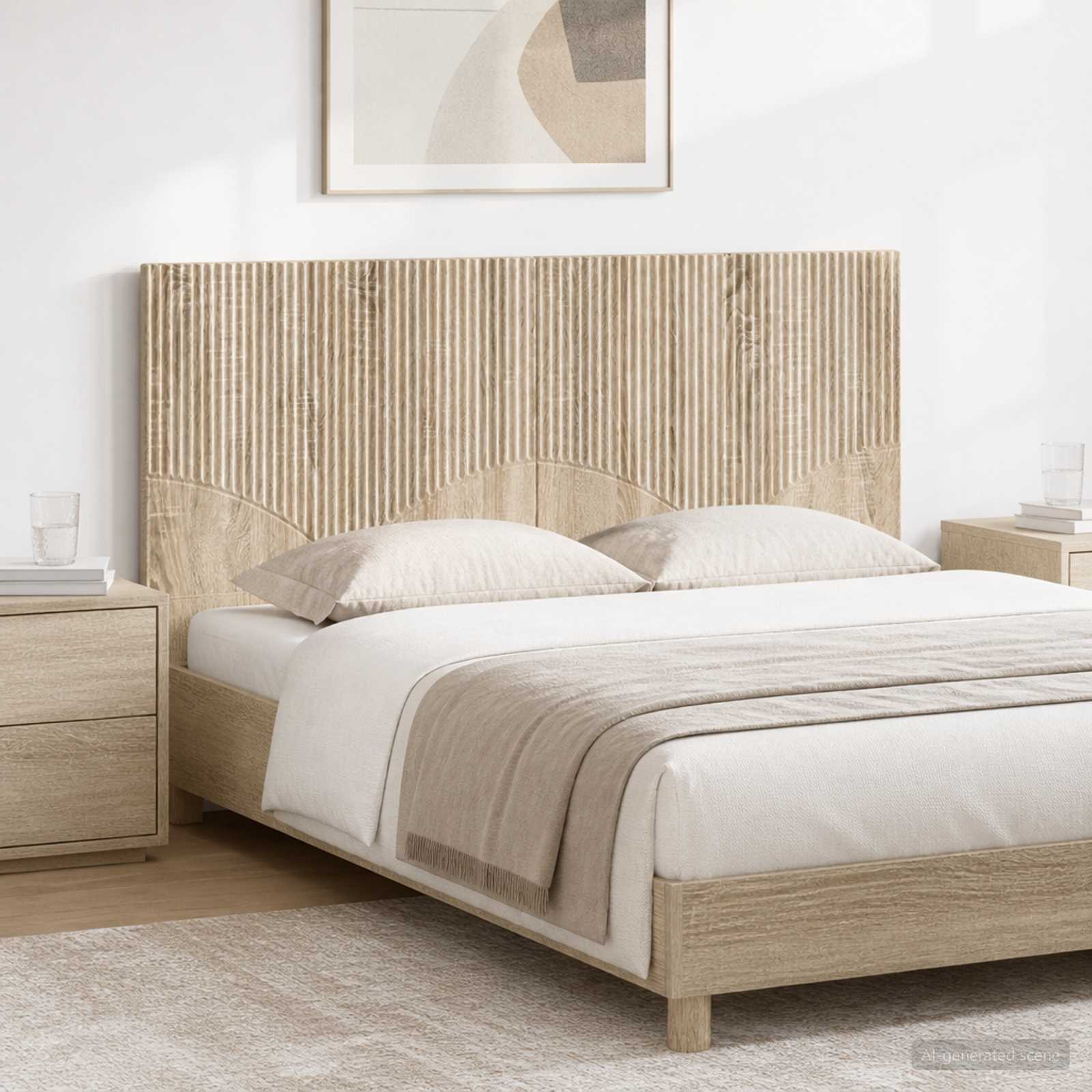vidaXL Wall-Mounted Headboard HOORN Sonoma Oak Engineered Wood 1