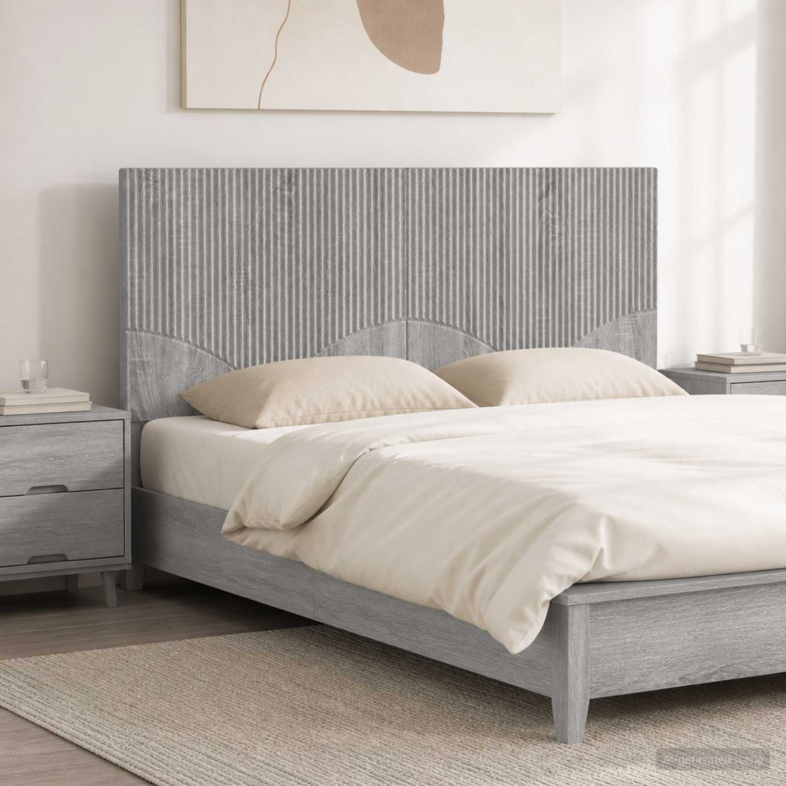 vidaXL Wall-Mounted Headboard HOORN Grey Sonoma Engineered Wood 1