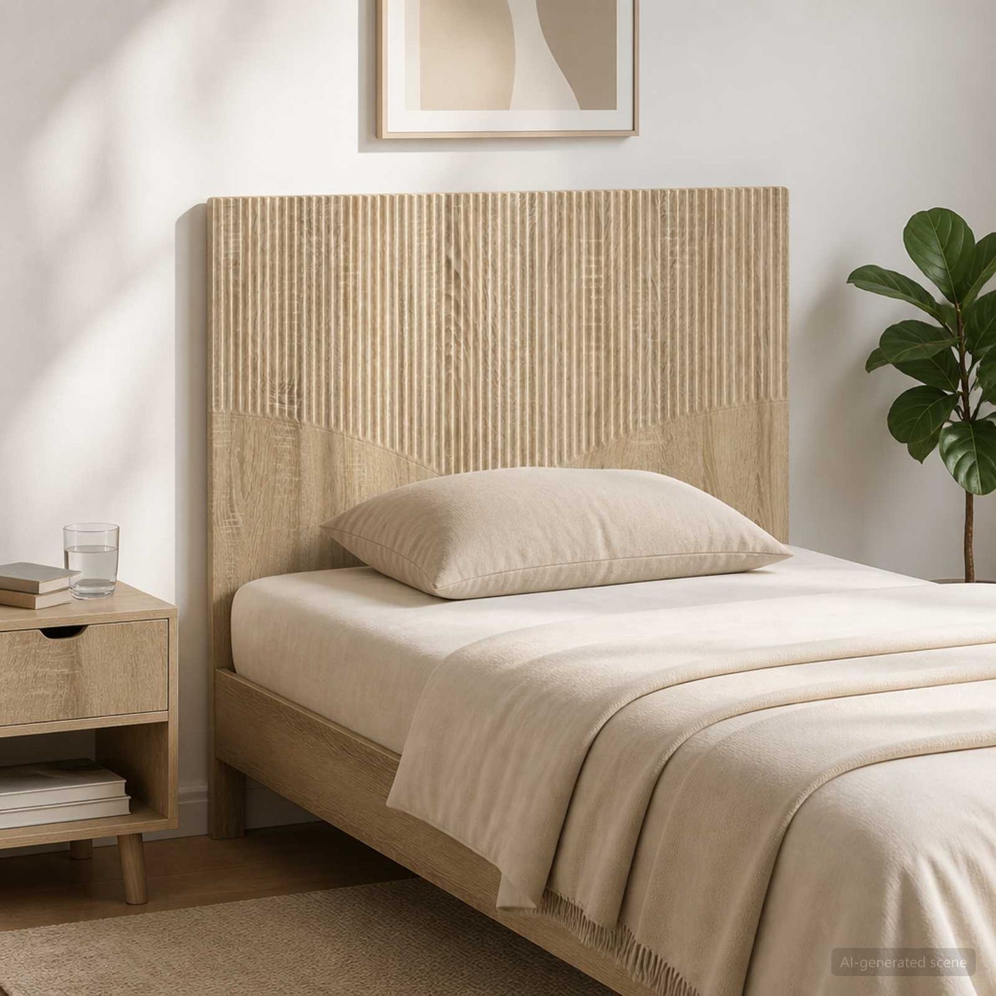 vidaXL Wall-Mounted Headboard HOORN Sonoma Oak Engineered Wood 1