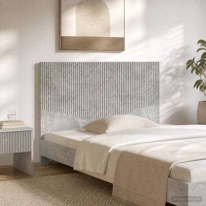 vidaXL Wall-Mounted Headboard HOORN Concrete Grey Engineered Wood 1