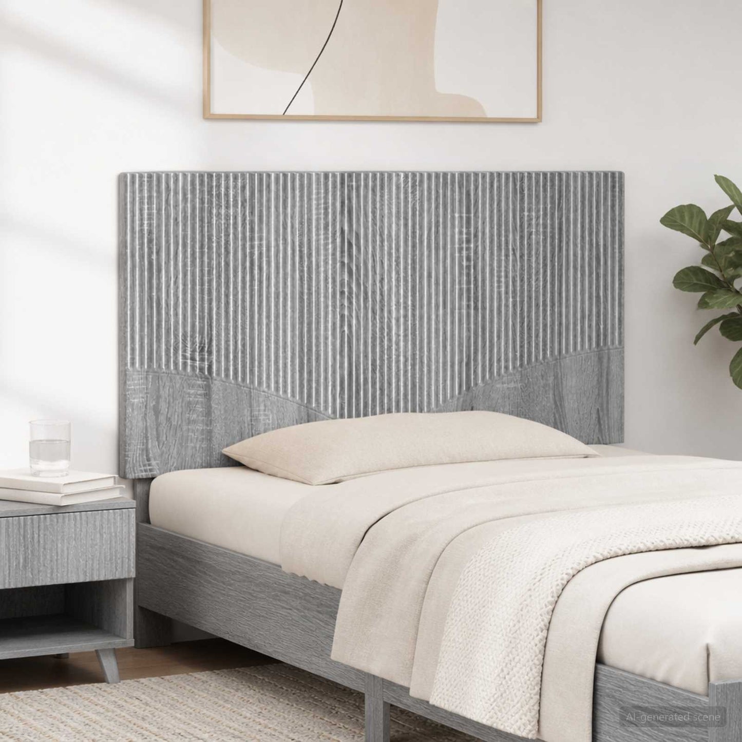 vidaXL Wall-Mounted Headboard HOORN Grey Sonoma Engineered Wood 1
