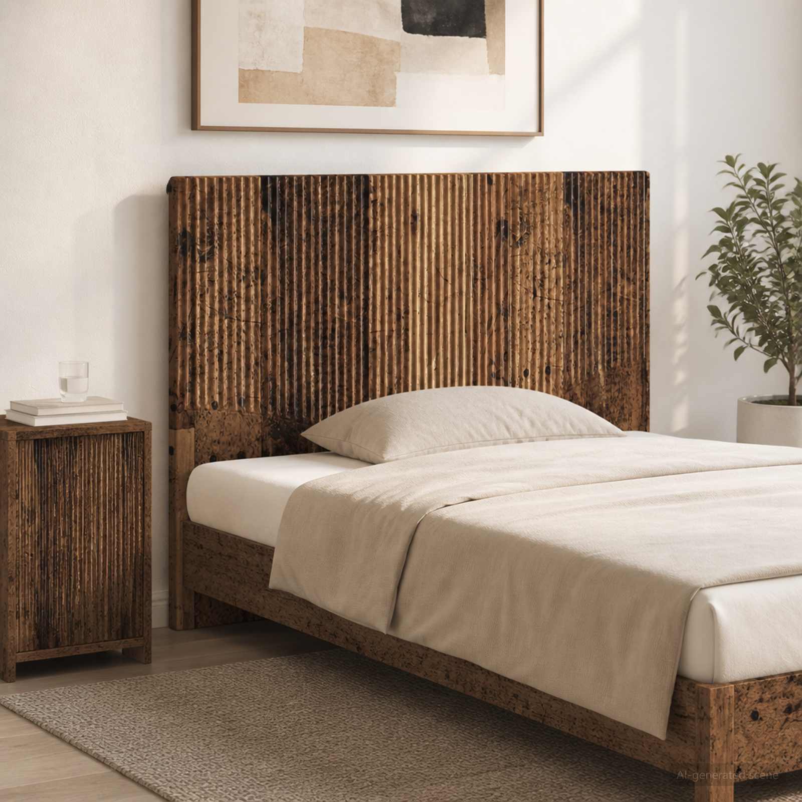 vidaXL Wall-Mounted Headboard HOORN Old Wood Engineered Wood 1