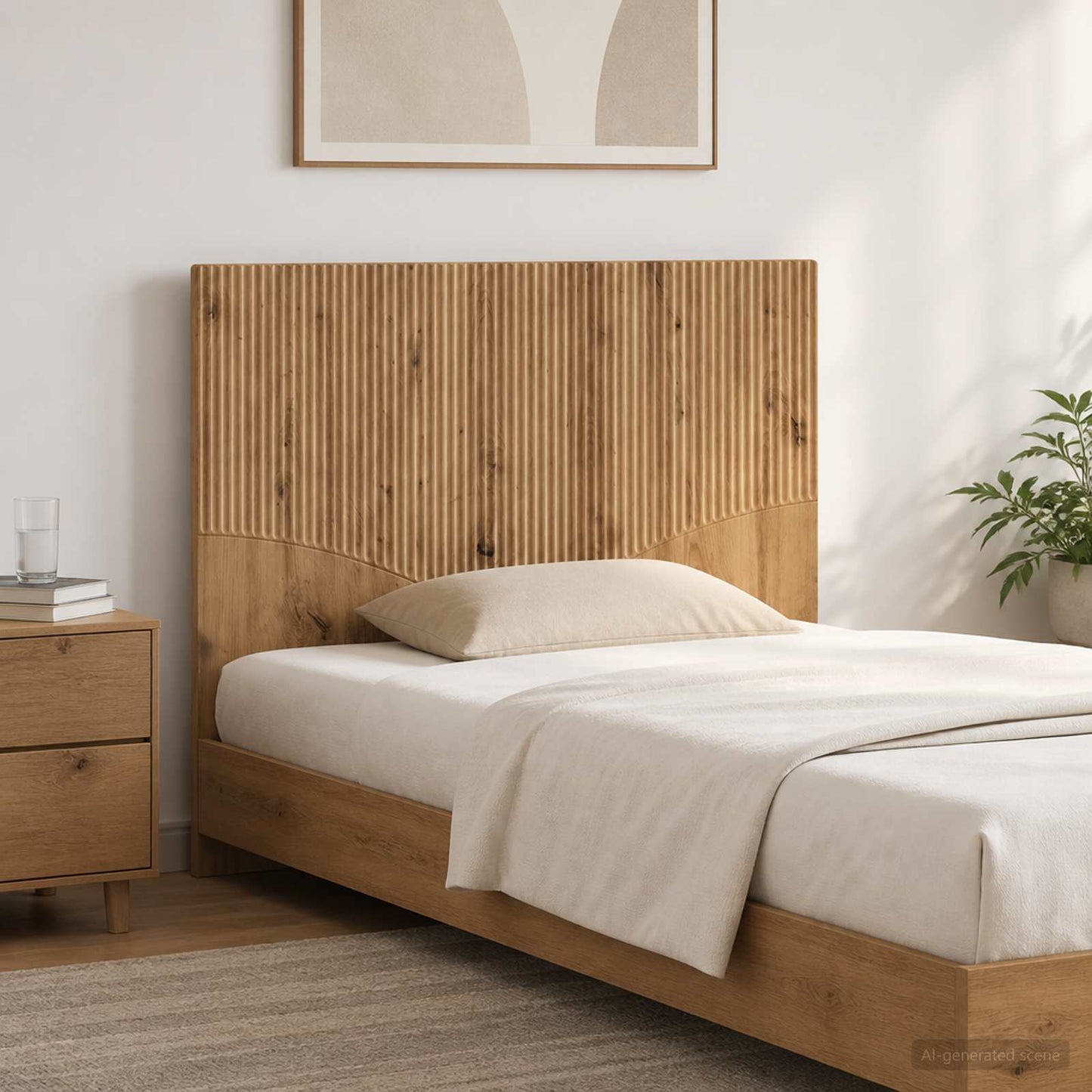 vidaXL Wall-Mounted Headboard HOORN Artisan Oak Engineered Wood 1