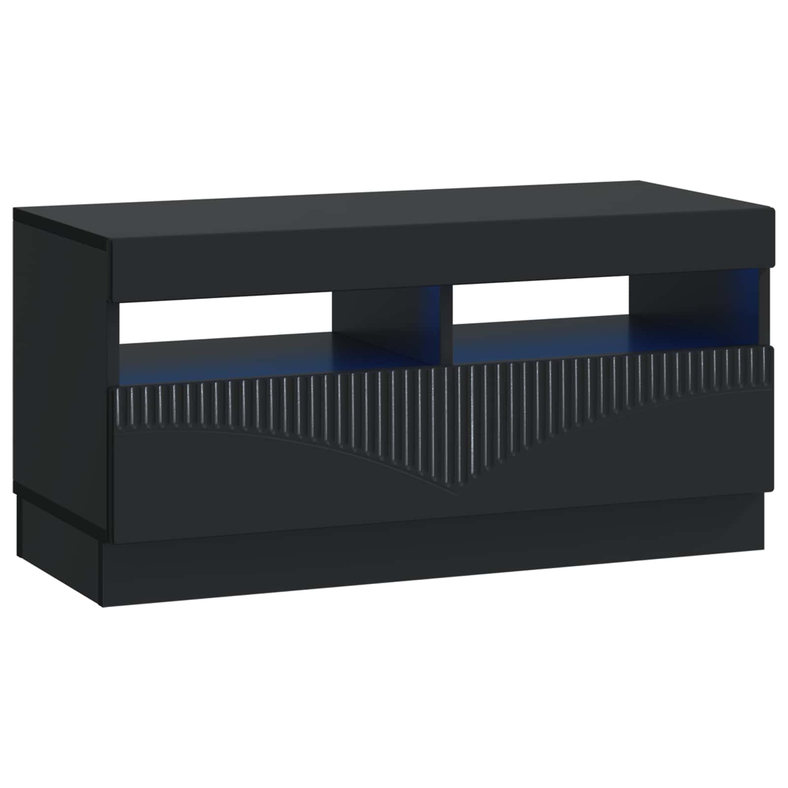 vidaXL LED TV Cabinet Black Engineered Wood 2