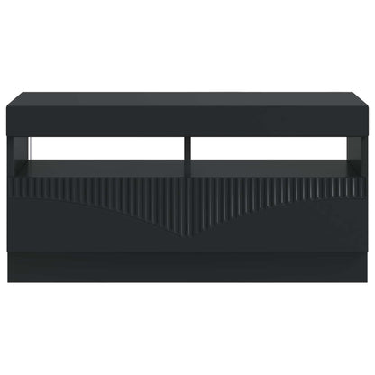 vidaXL LED TV Cabinet Black Engineered Wood 6