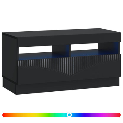 vidaXL LED TV Cabinet Black Engineered Wood 3