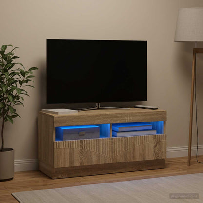 vidaXL LED TV Cabinet Sonoma Oak Engineered Wood 1