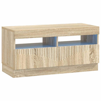 vidaXL LED TV Cabinet Sonoma Oak Engineered Wood 2