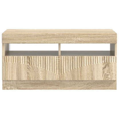 vidaXL LED TV Cabinet Sonoma Oak Engineered Wood 6