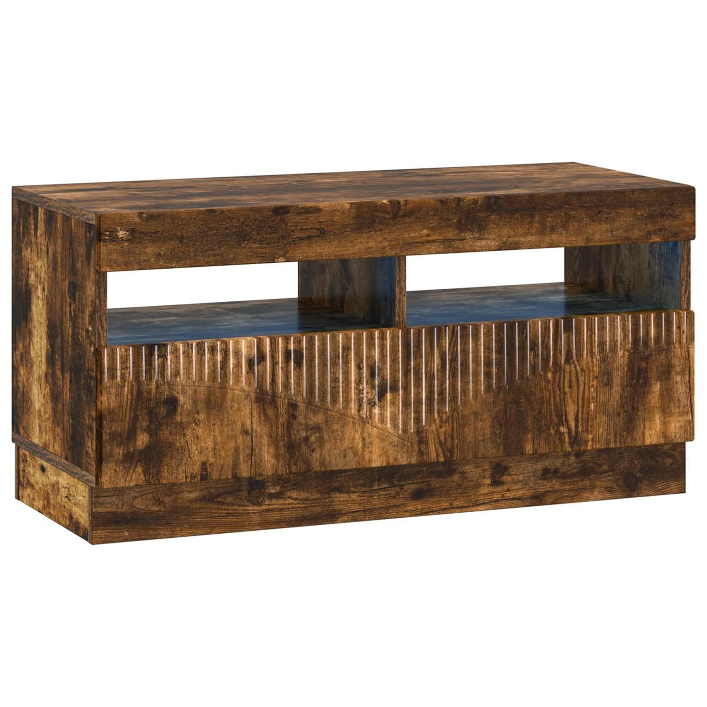 vidaXL LED TV Cabinet Smoked Oak Engineered Wood 2