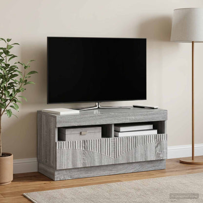 vidaXL LED TV Cabinet Grey Sonoma Engineered Wood 4