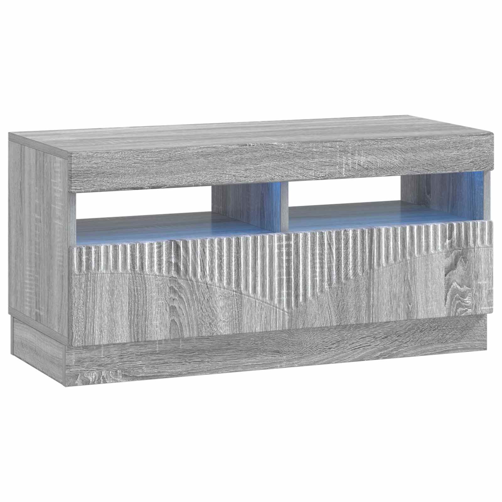 vidaXL LED TV Cabinet Grey Sonoma Engineered Wood 2