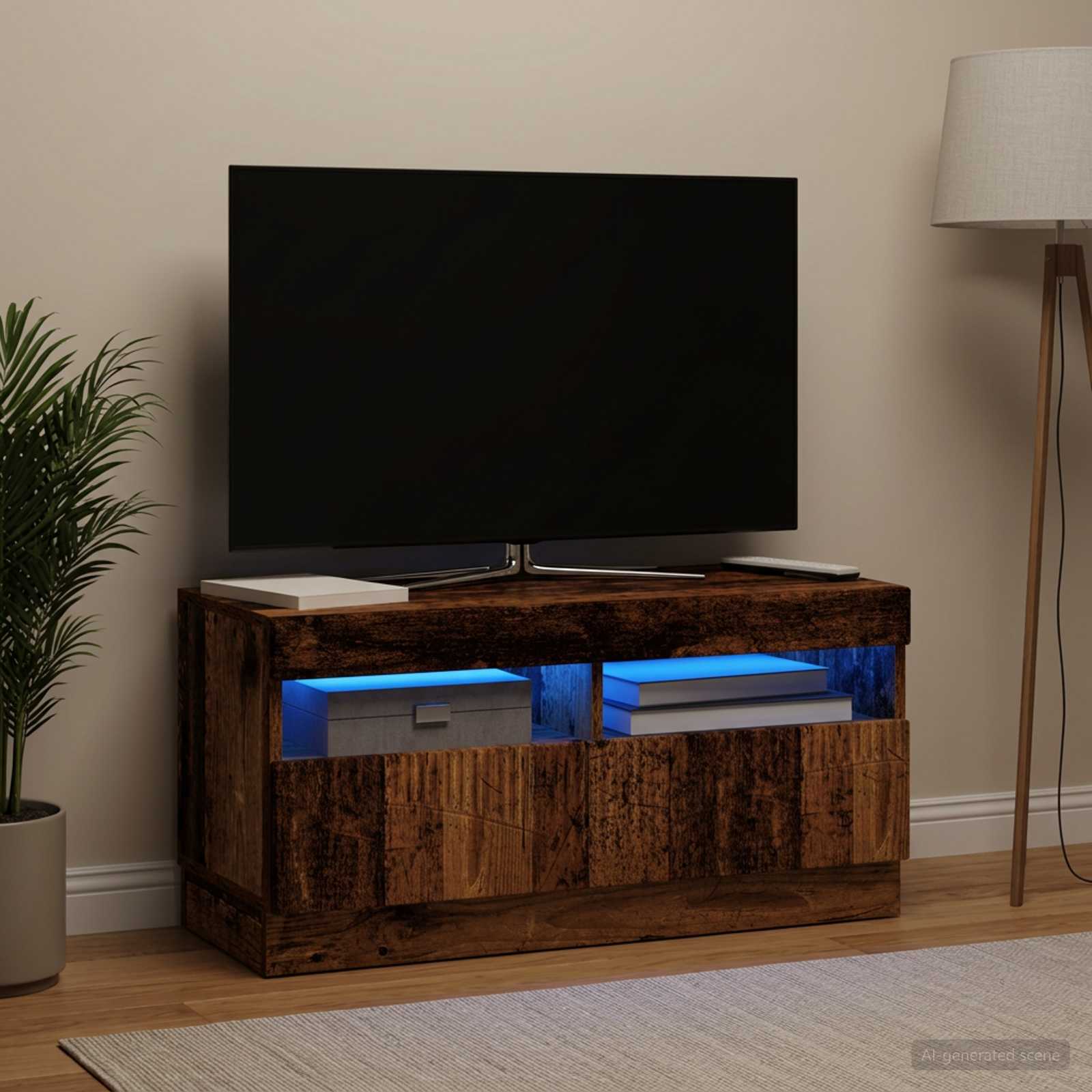 vidaXL LED TV Cabinet Old Wood Engineered Wood 1