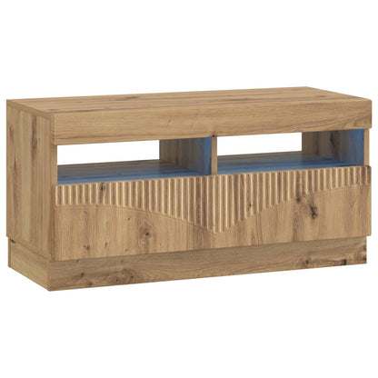 vidaXL LED TV Cabinet Artisan Oak Engineered Wood 2