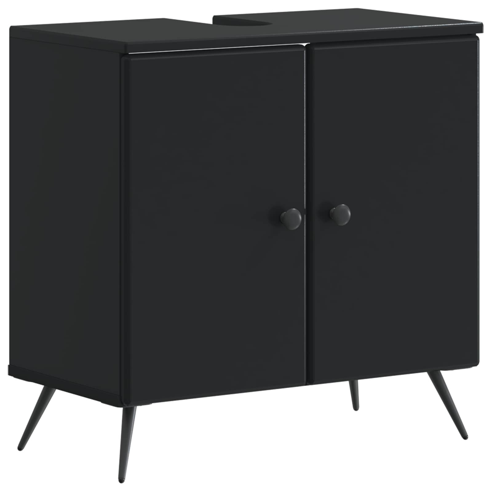 vidaXL Bathroom Sink Cabinet BREDA Black 59.5 x 31.5x 59 cm 2