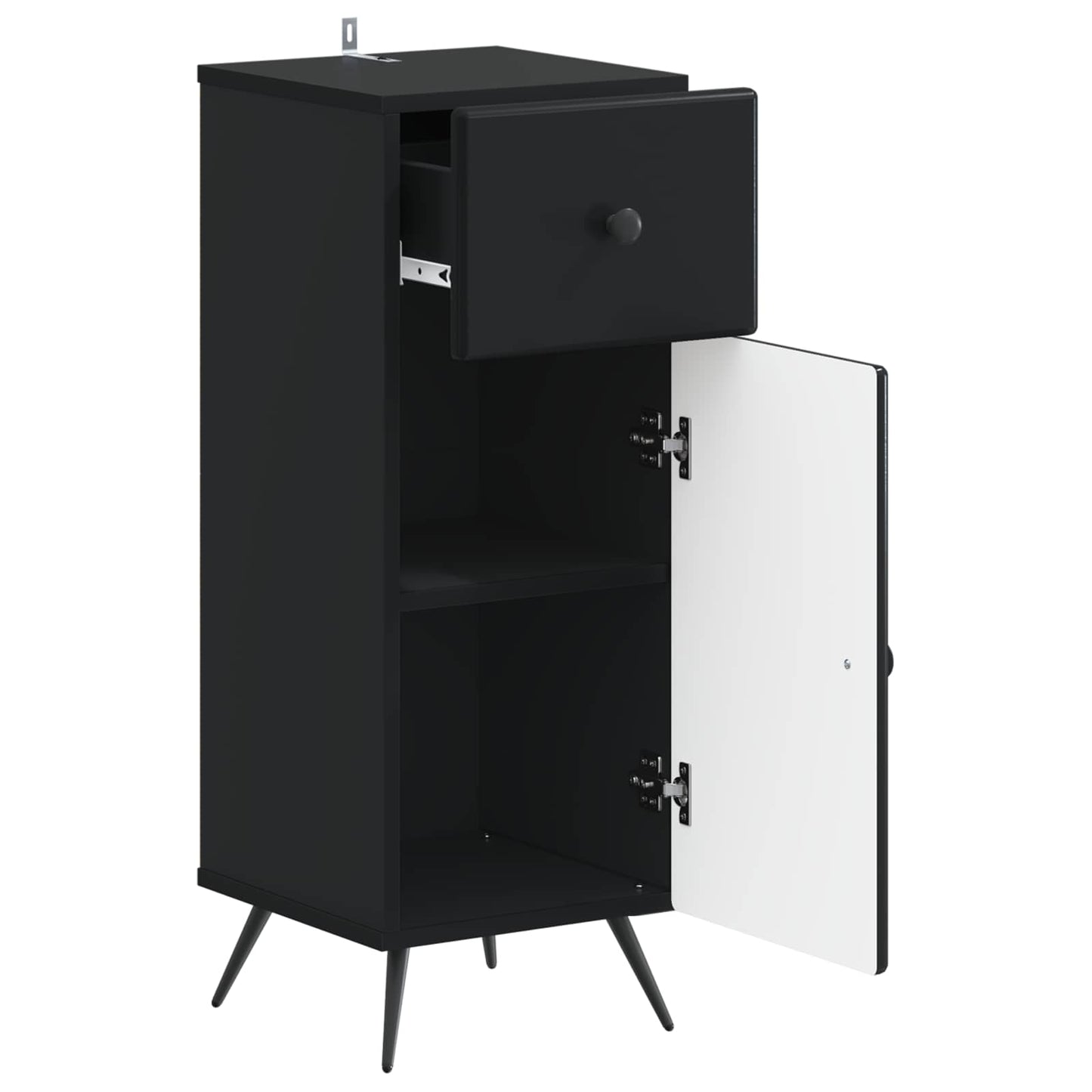 vidaXL Bathroom Storage Cainet BREDA Black 30 x 31 x 80 cm 3