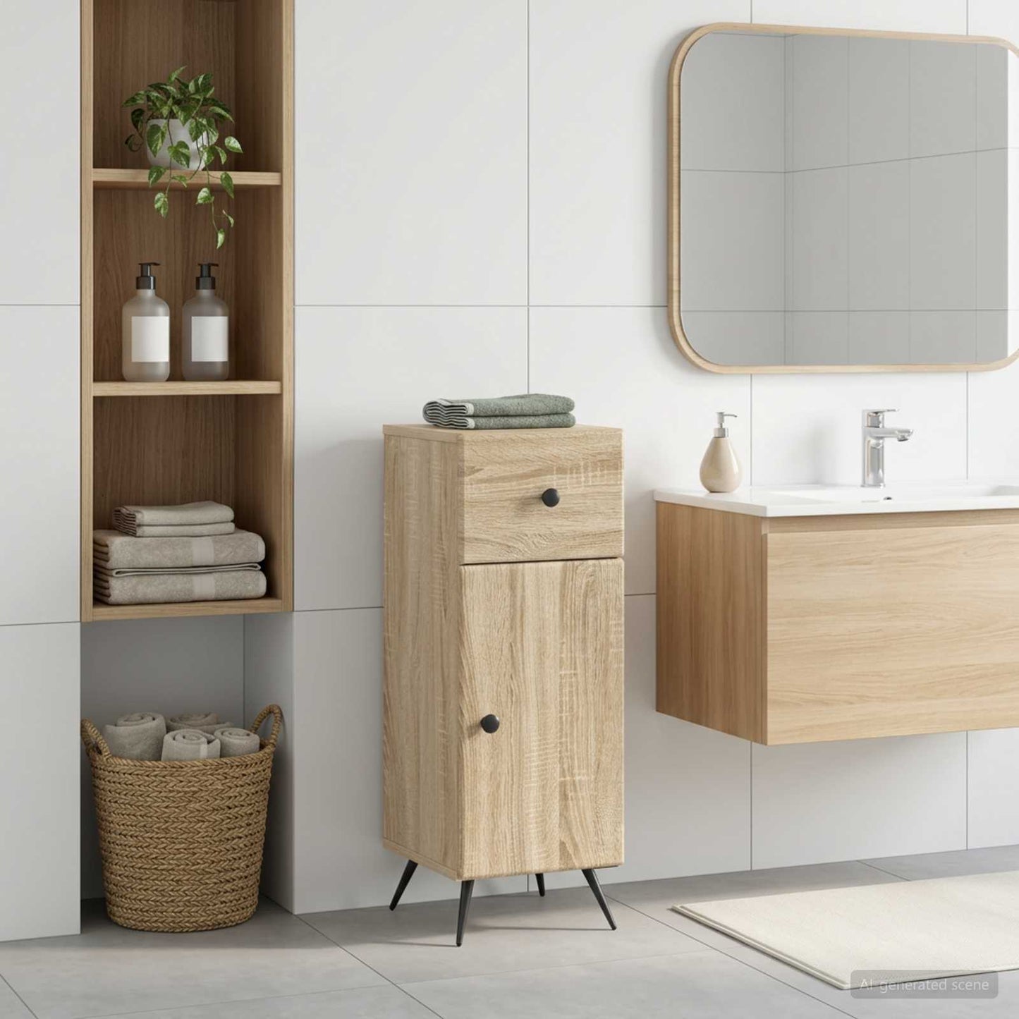 vidaXL Bathroom Storage Cainet BREDA Sonoma Oak 30 x 31 x 80 cm 1