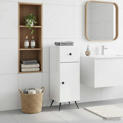 vidaXL Bathroom Storage Cainet BREDA High Gloss White 30 x 31 x 80 cm 1