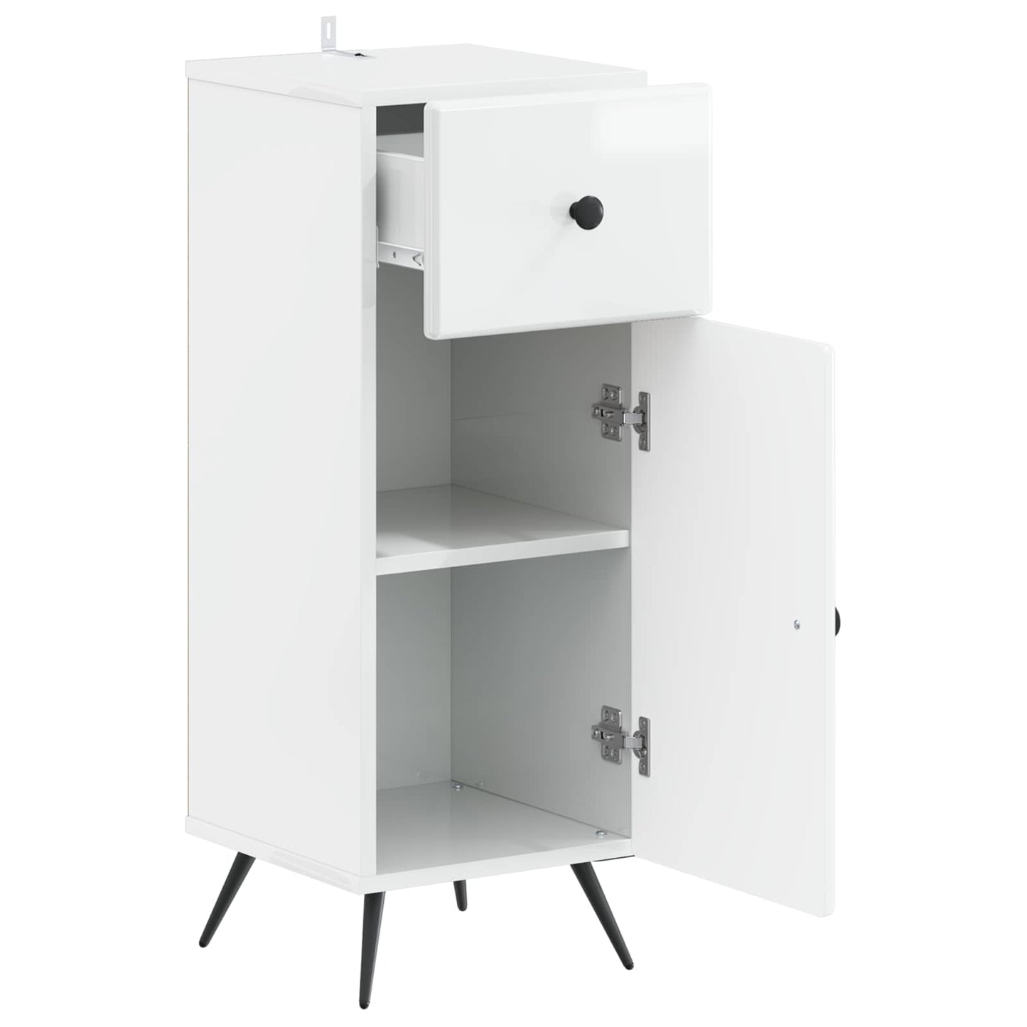 vidaXL Bathroom Storage Cainet BREDA High Gloss White 30 x 31 x 80 cm 3
