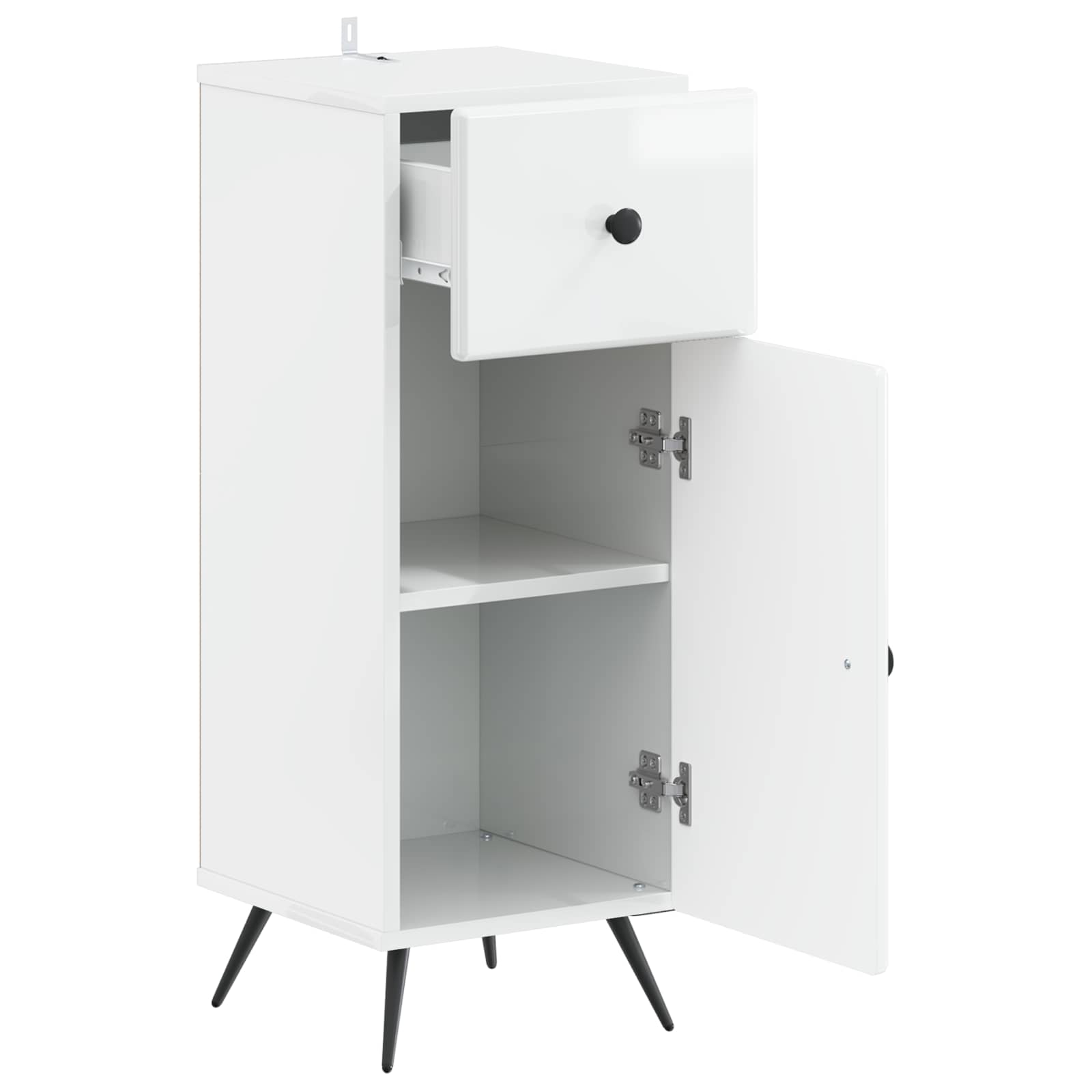vidaXL Bathroom Storage Cainet BREDA High Gloss White 30 x 31 x 80 cm 3