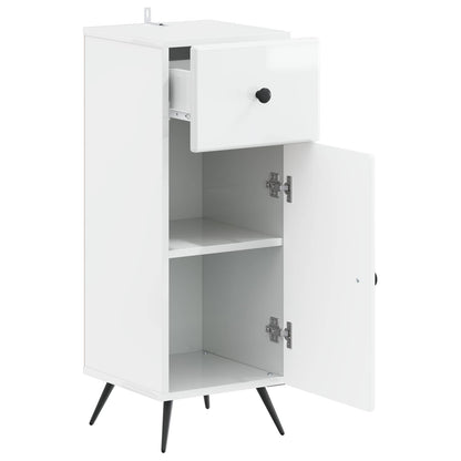 vidaXL Bathroom Storage Cainet BREDA High Gloss White 30 x 31 x 80 cm 3