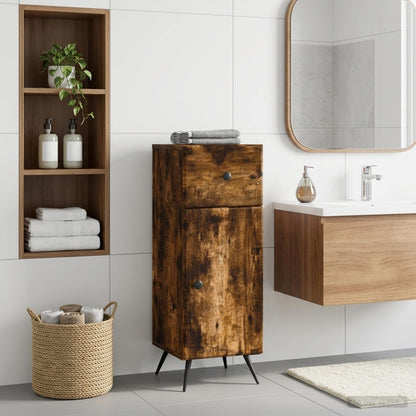 vidaXL Bathroom Storage Cainet BREDA Smoked Oak 30 x 31 x 80 cm 1