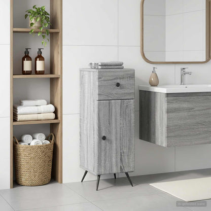 vidaXL Bathroom Storage Cainet BREDA Grey Sonoma 30 x 31 x 80 cm 1