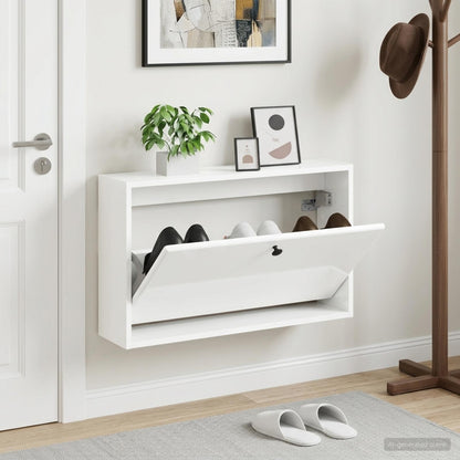 vidaXL Wall-Mounted Shoe Cabinet BREDA 71 x 17 x 43 cm Engineered Wood 1