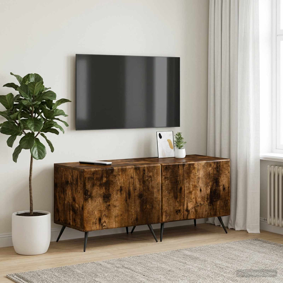 TV Cabinet Engineered Wood Smoked oak