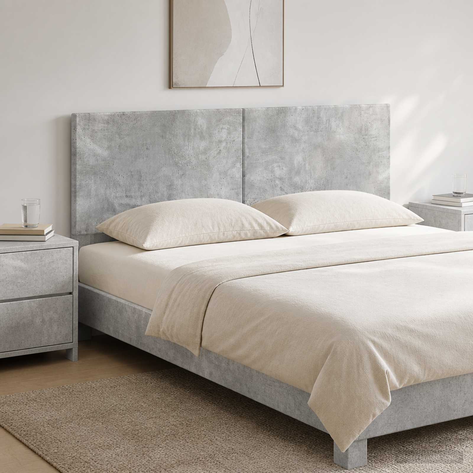 vidaXL Wall-Mounted Headboard BREDA Concrete Grey Engineered Wood 1