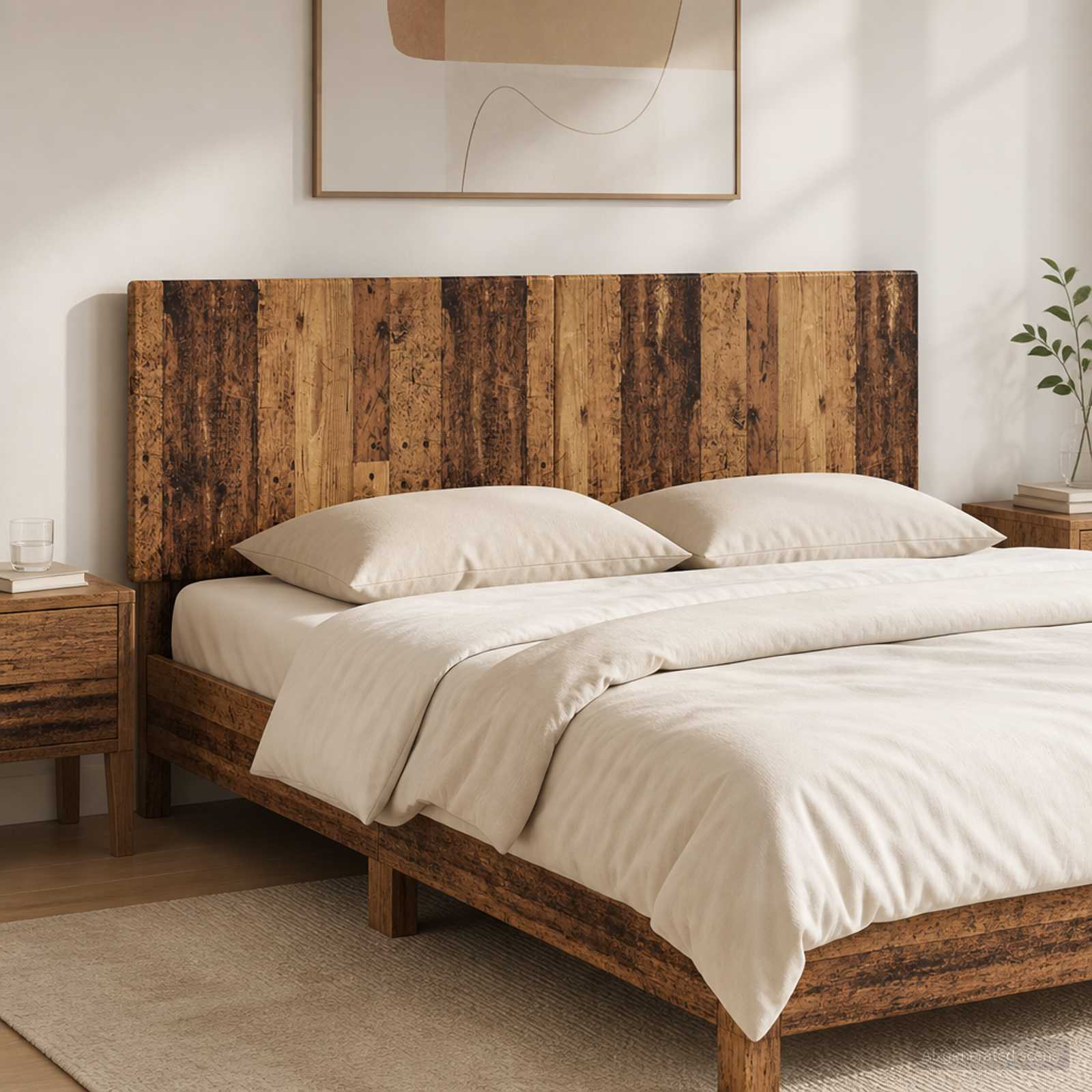 vidaXL Wall-Mounted Headboard BREDA Old Wood Engineered Wood 1